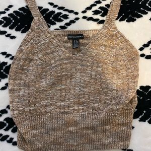 Street wear society brown And white cropped top.